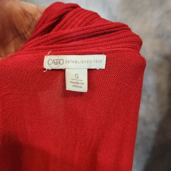 Cato Red Open Front Women's Sweater Size Small - Picture 4 of 5